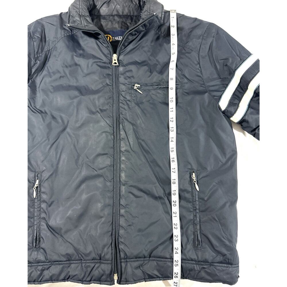 Nautica Jeans Company Men’s Jacket Medium Blue Nylon Quilted Lined Zip Up - Picture 4 of 11
